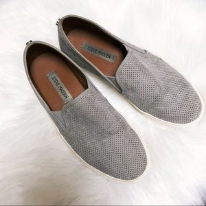 Steve Madden Zarayy Gray Perforated Slip-on Shoes
